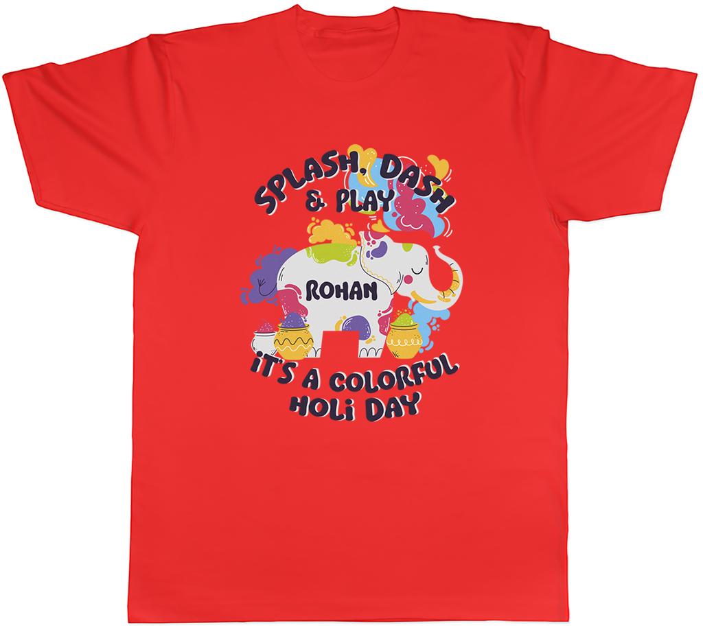 Personalised Holi Festival Splash Dash Play Unisexs TShirt Tee Gift Top