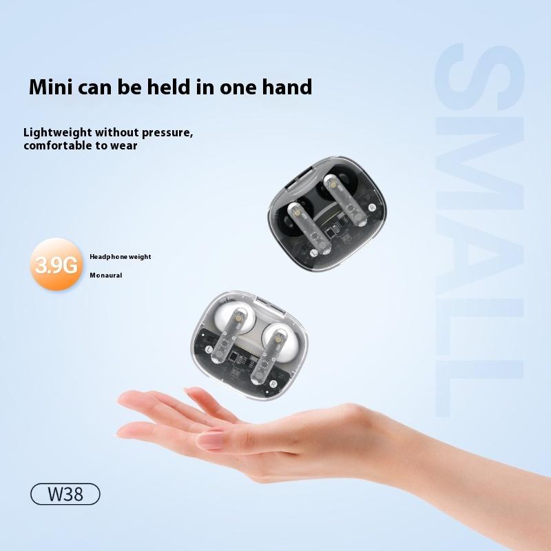 Прозрачная беспроводная Bluetooth-гарнитура с высоким качеством звука, стерео, спортивная полувкладыши, TWS-гарнитура