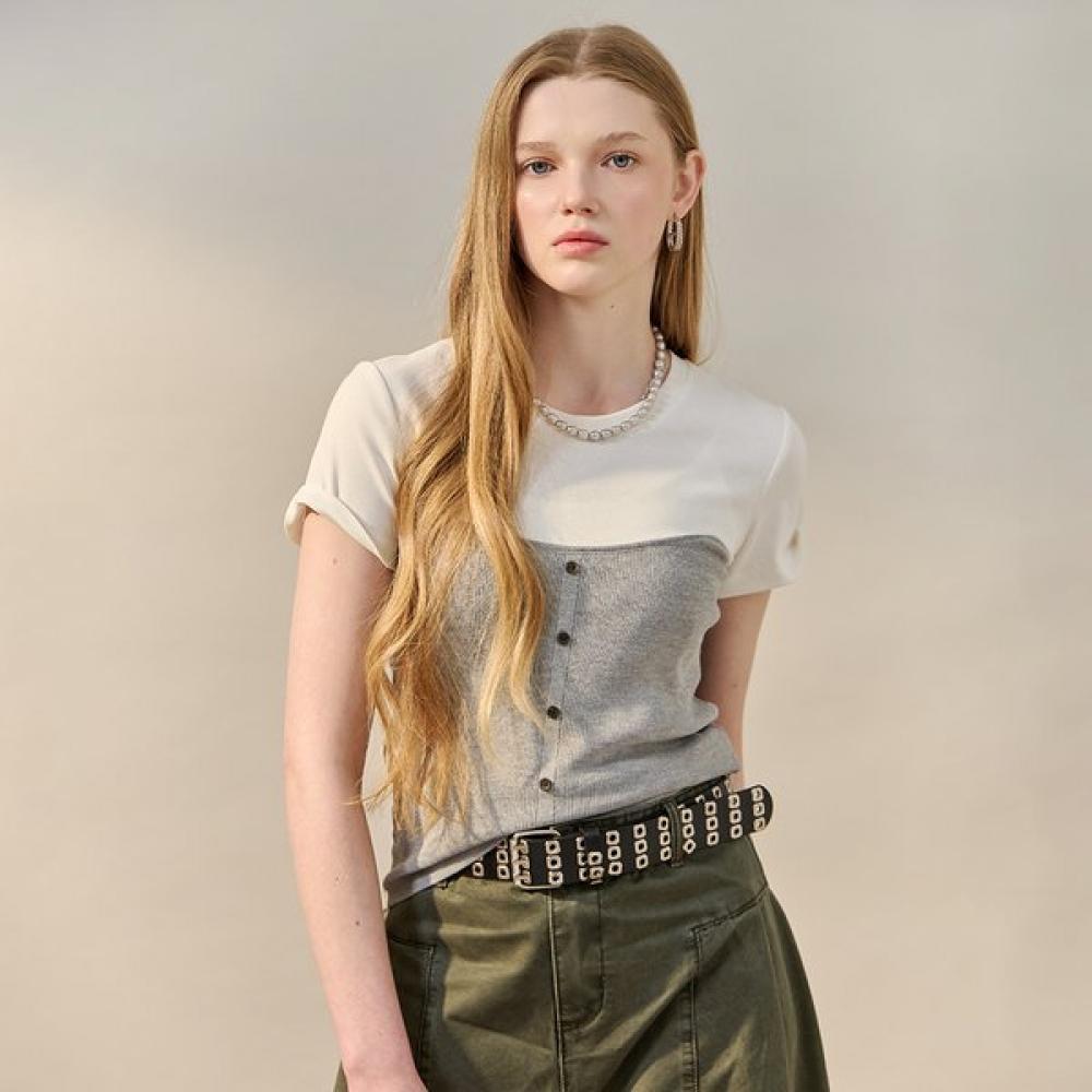 MAXZA BusTier Многоцветная блочная футболка с коротким рукавом Zf05qk001na