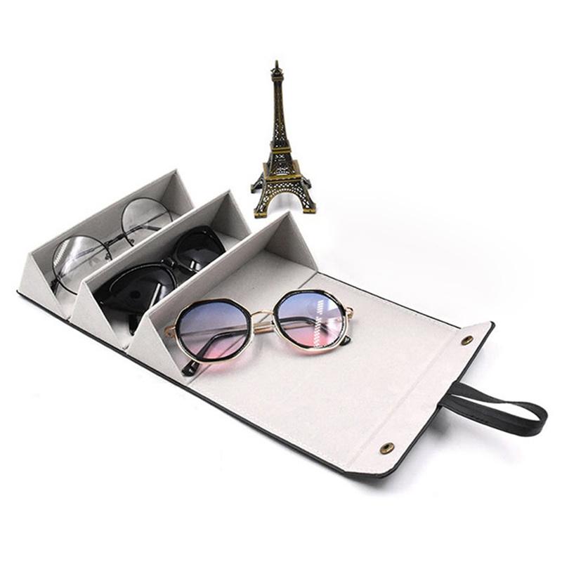 Портативный складной органайзер для очков с 3/5 отделениями для путешествий, солнцезащитные очки из искусственной кожи