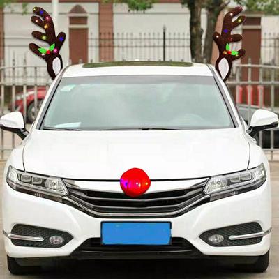 Светодиодные оленьи рога для автомобиля, креативный светодиодный автомобильный комплект с оленями, милые украшения для автомобиля, автомобильные костюмы, аксессуары для грузовиков и автомобилей