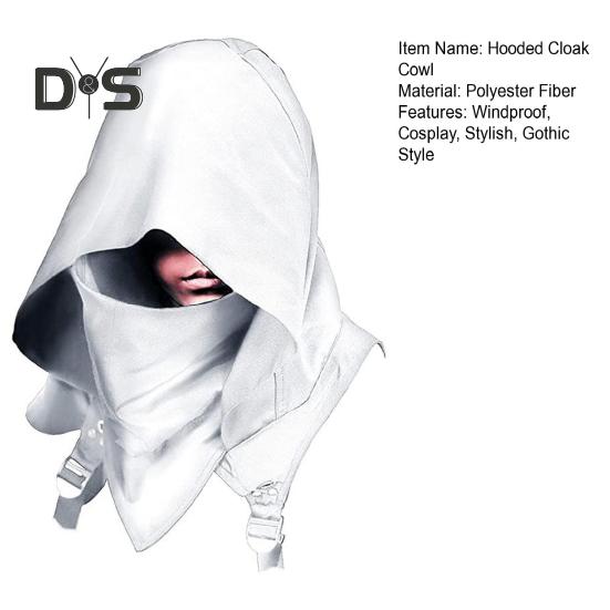 Капюшон-капюшон в стиле киберпанк, короткий шарф, средневековый плащ, шляпа ассасина, языческий костюм, аксессуар, плащ воина, наряд для косплея на Хэллоуин