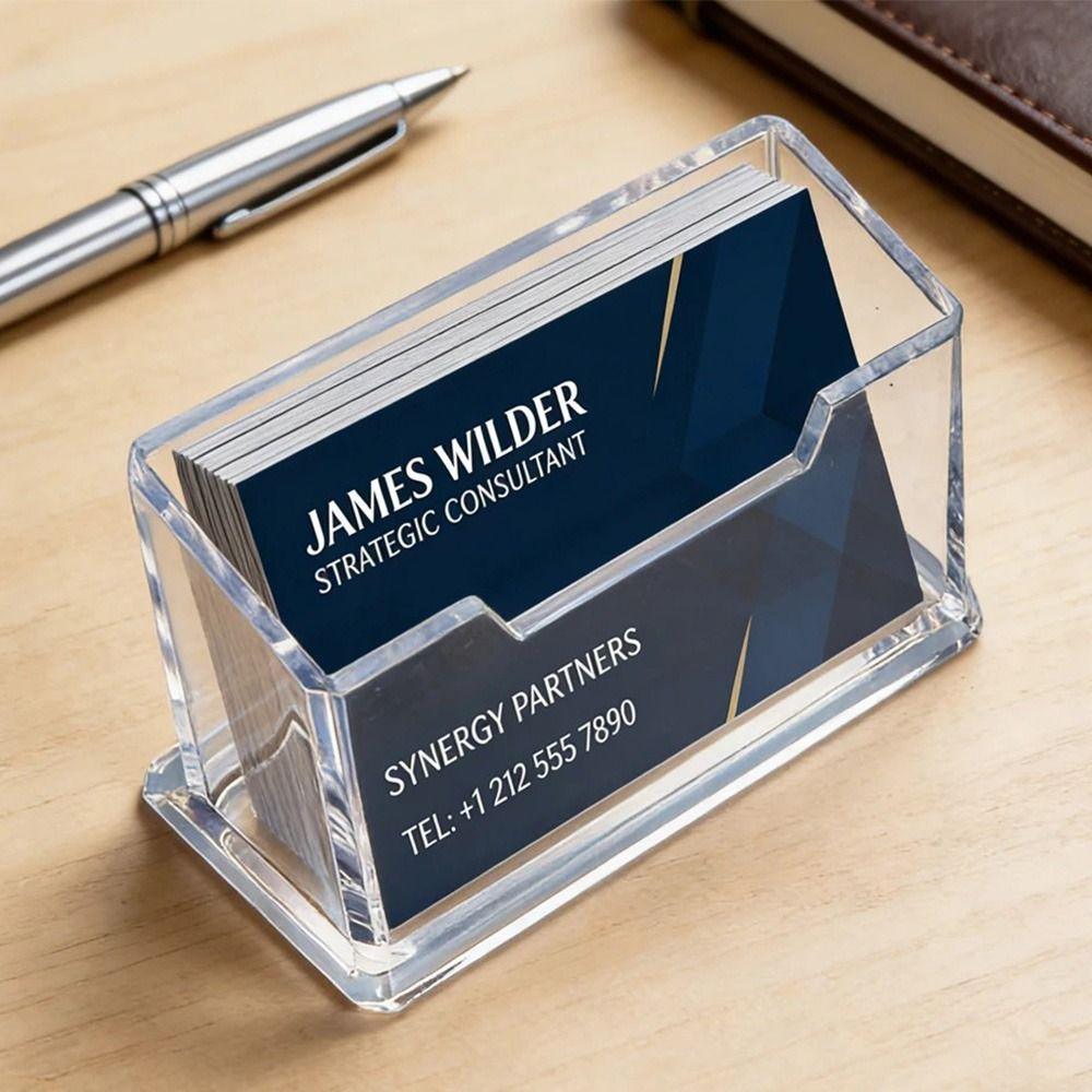 Thickened Business Card Display Stand Single Layer Visiting Card Organizer Office Supplies
