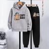 2pcs Boys Capybara Hoodie Joggers Set Kids Cozy Outfit Capybara Playwear Machine Washable Sports Active Boys Perfect Outdoor