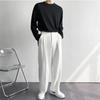 2024 New Men White Straight Pants Fashion Korean Loose Suit Trousers Casual Draped Baggy White Wide Pant Male Streetwear