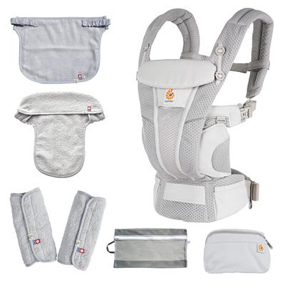 Ergobaby Ergo переноска OMNI breeze с бонусом в комплекте для груди спереди и для стирки (Слюнявчик, Накидка, Многофункциональная накидка, Сетка) [Авторизованный розничный продавец]