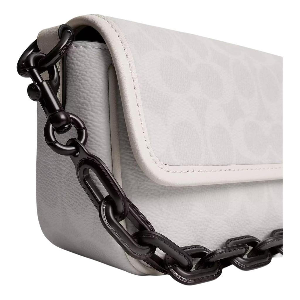 COACH Charter Coated Canvas With Calfskin Shoulder Bag, Crossbody Bag Small Men's White & Black CR753-XTP