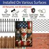 2D Flat Patriotic Kitten Metal Sign, 8×12 Inch Aluminum Wall Art, Cute Cats with Star Bandanas, Durable Decor for Pet Lovers, 4th of July