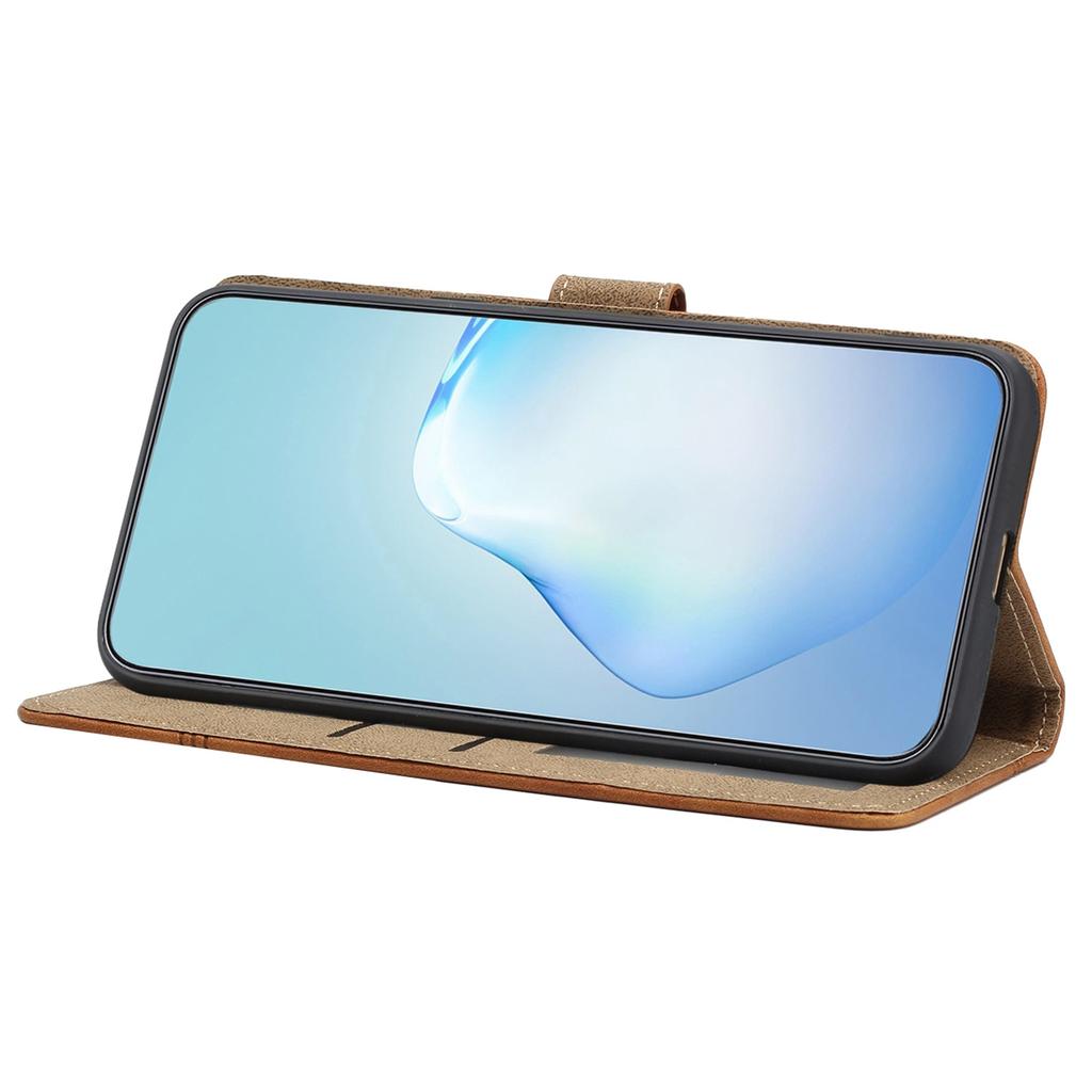 Для Xiaomi Redmi 15 4G (США) (171 мм) Чехол-книжка Case Lines из натуральной кожи в стиле ретро с ремешком на запястье