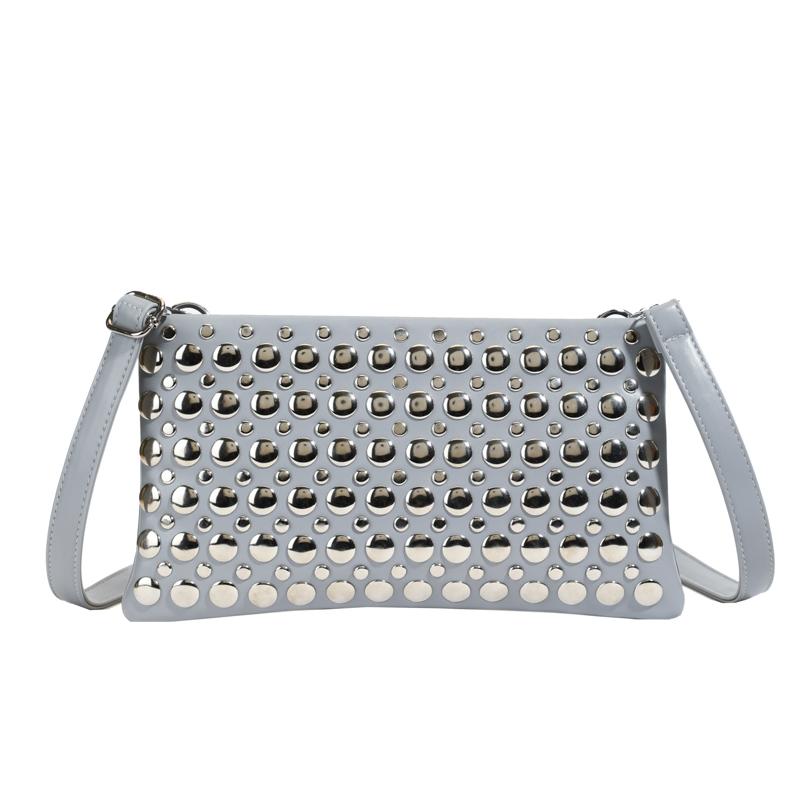 2025 New Arrival Fashion PU Leather Ladies Small Crossbody Bags Unique Riveted Clutch Hand Bag Cellphone Messenger Bags