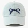 Snapback Adjustable Stitching Embroidered Bowknot Women Cap Baseball Denim Washed School Old Vintage Style KFashion Korean New Brand Latest Fresh