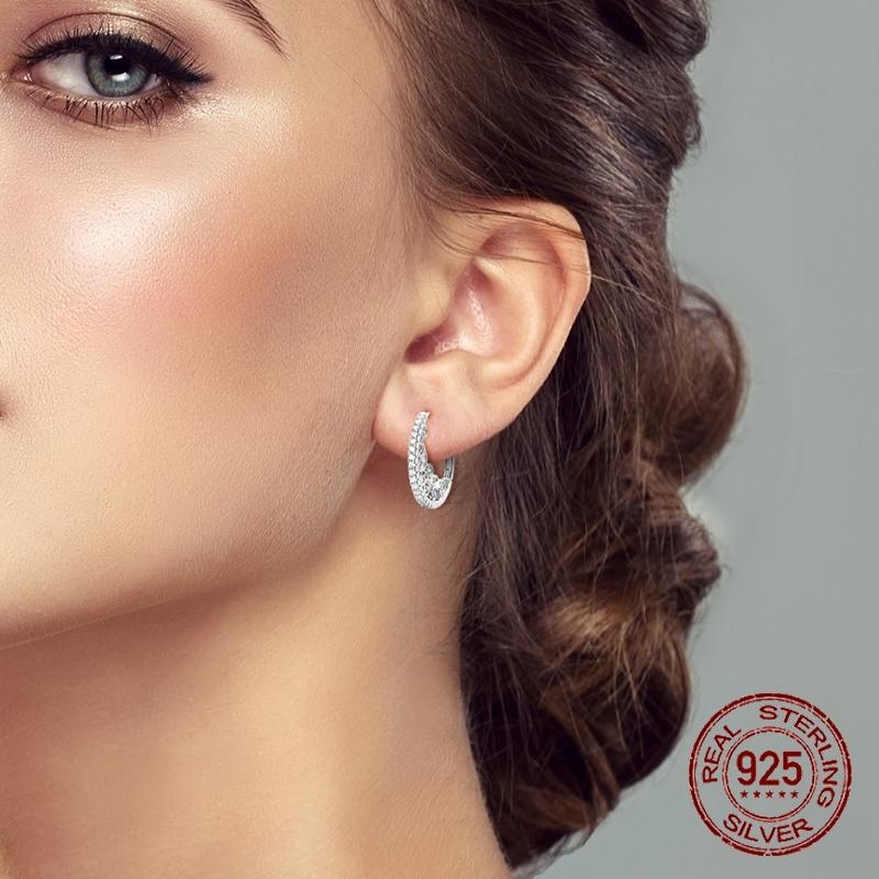 Винтажные серьги-кольца с филигранным завитком 925 пробы стерлингового серебра с паве из кубического циркония Элегантные гипоаллергенные украшения Подарок для женщин