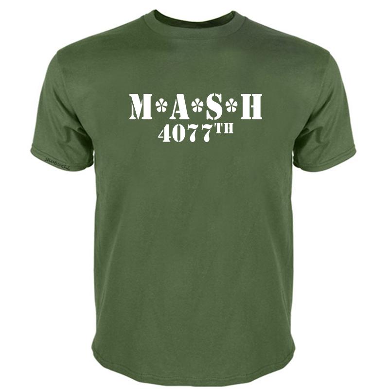 MASH 4077 Distressed Logo Unisex t shirt tee shirt homme pattern tshirt summer style fashion teeshirt