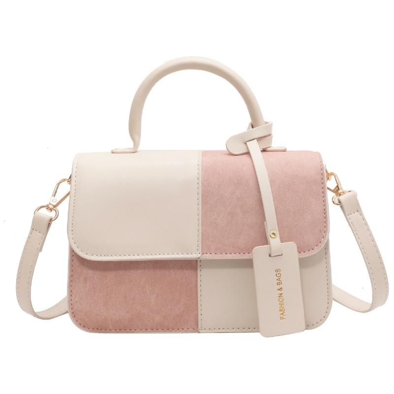 Маленькая квадратная сумка из искусственной кожи женская летняя модная сумка-мессенджер с контрастным цветом и высококачественной текстурой, портативная на плечо