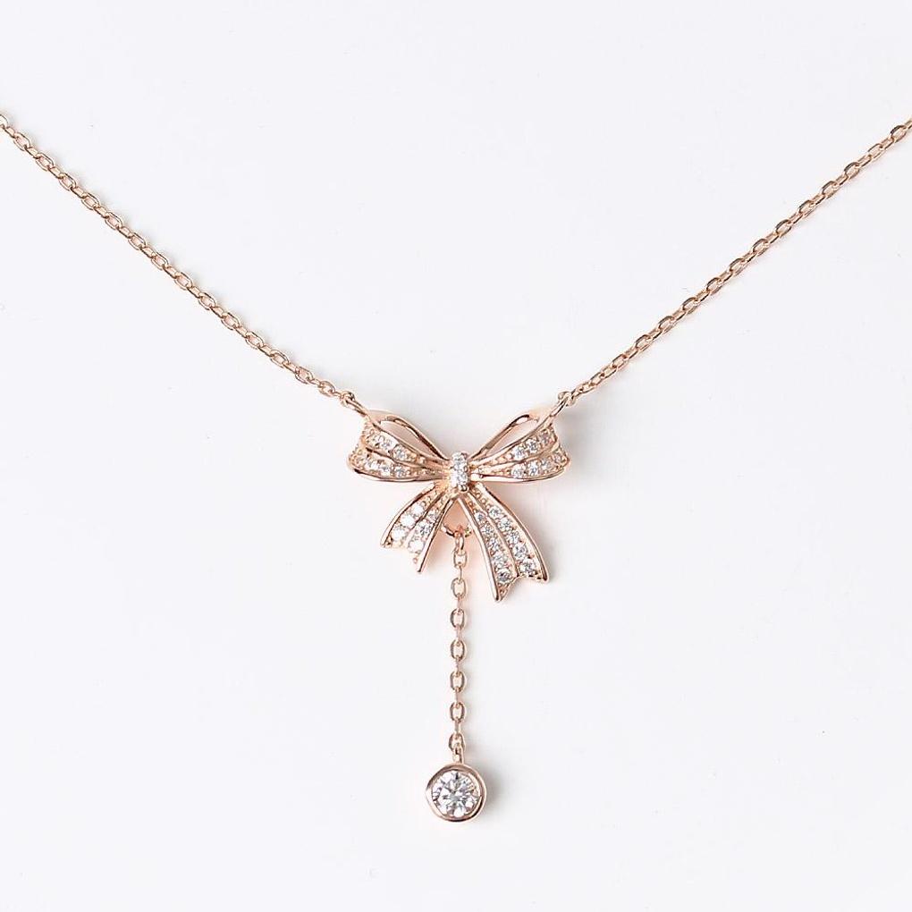 925 silver, gold-plated, volume ribbon cubic necklace