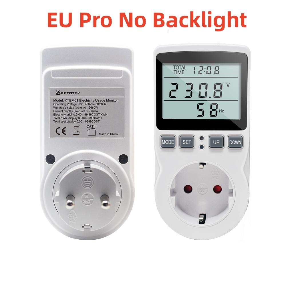 Цифровой вольт-ваттметр напряжения, измеритель мощности, розетка, анализатор мощности, кВтч, измерительная розетка, счетчик энергии, вилка европейского стандарта