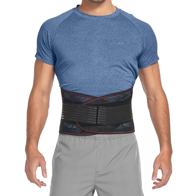 Обезболивающий пояс, поддерживающий пояс для нижней части спины, регулируемый тренажер для талии, триммер с двойной застежкой, поясничный поддерживающий бандаж