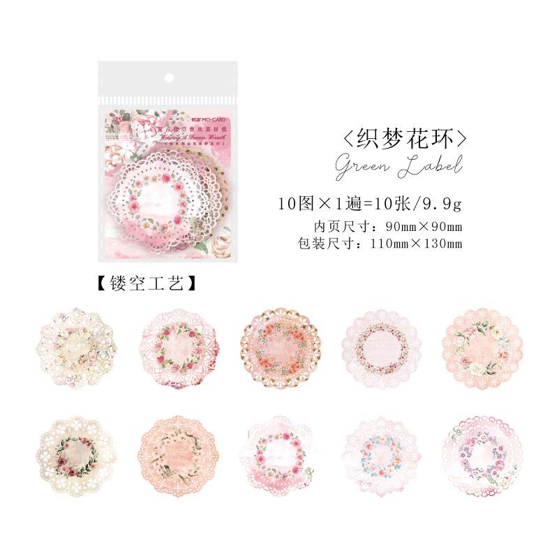 10 - Sheet Vintage Hollow Lace Decorative Paper, Intricate Lace Patterns for Hand Account Decoration and DIY Crafts