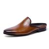 Men'S Shoes Leather Engraved Bag Head Slippers Men'S Outdoor Fashion Leather Shoes Loafers Men Slippers