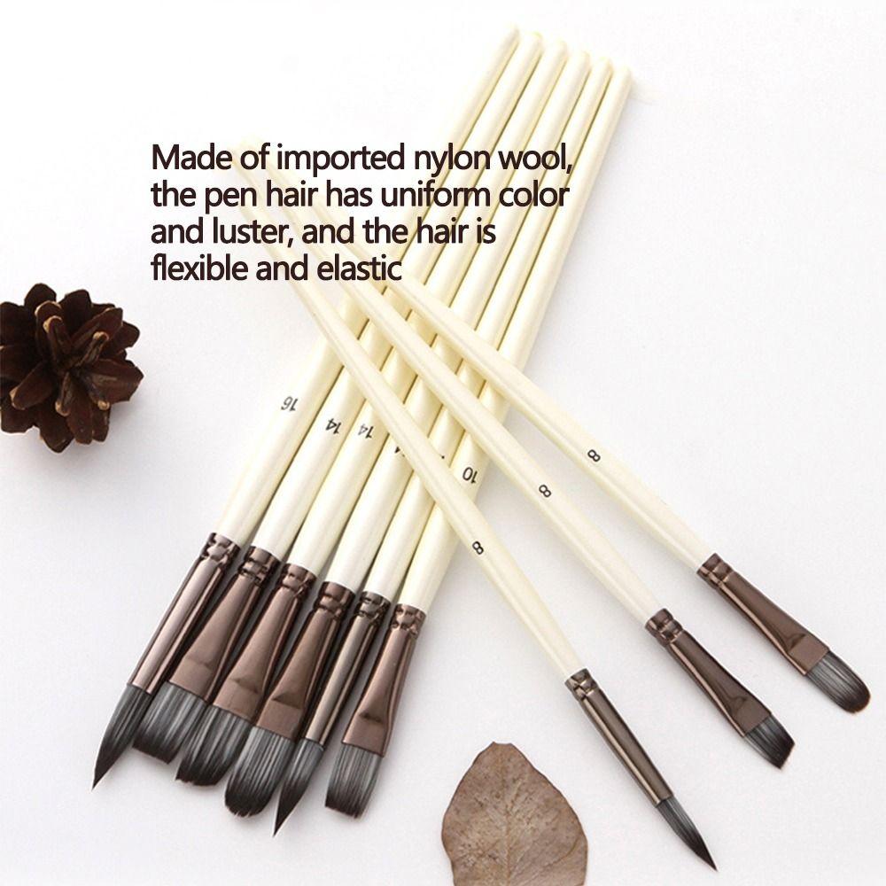 24pcs/set Colorful Acrylic Paint Brushes Set Wooden Handles Watercolor Paint Brush Pen Children
