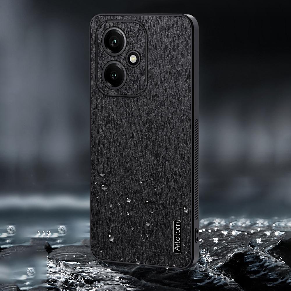 Для Honor 400 5G (Глобальный) Чехол Текстура дерева Покрытый ПУ кожей ПК ТПУ Чехол для телефона