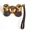 Brass Binoculars - Handheld Brown Leather Solid Brass Opera Glasses Binoculars-Pocket Size Binoculars for Kids, Bird Watching, Hunting