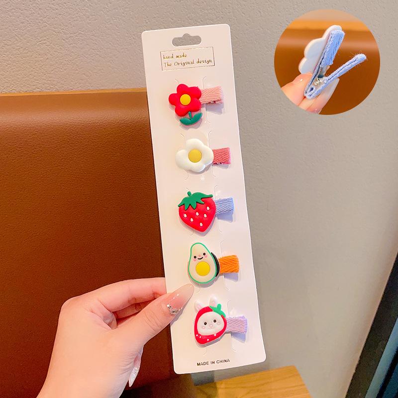 5Pcs Colorful Flower Hairpins For Girls Headwear Sweet Hair Clips Barrettes Kids Fashion Hair Accessories