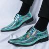 Luxury Designer New Men's Green Black Mirror Patent Leather Casual Shoes Formal Wedding Dress Homecoming Footwear Zapatos Hombre