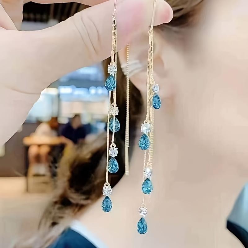 Серьги-капли из сверкающей воды, Модный и красочный дизайн капель воды, Эксклюзивные женские серьги, которые легко носить