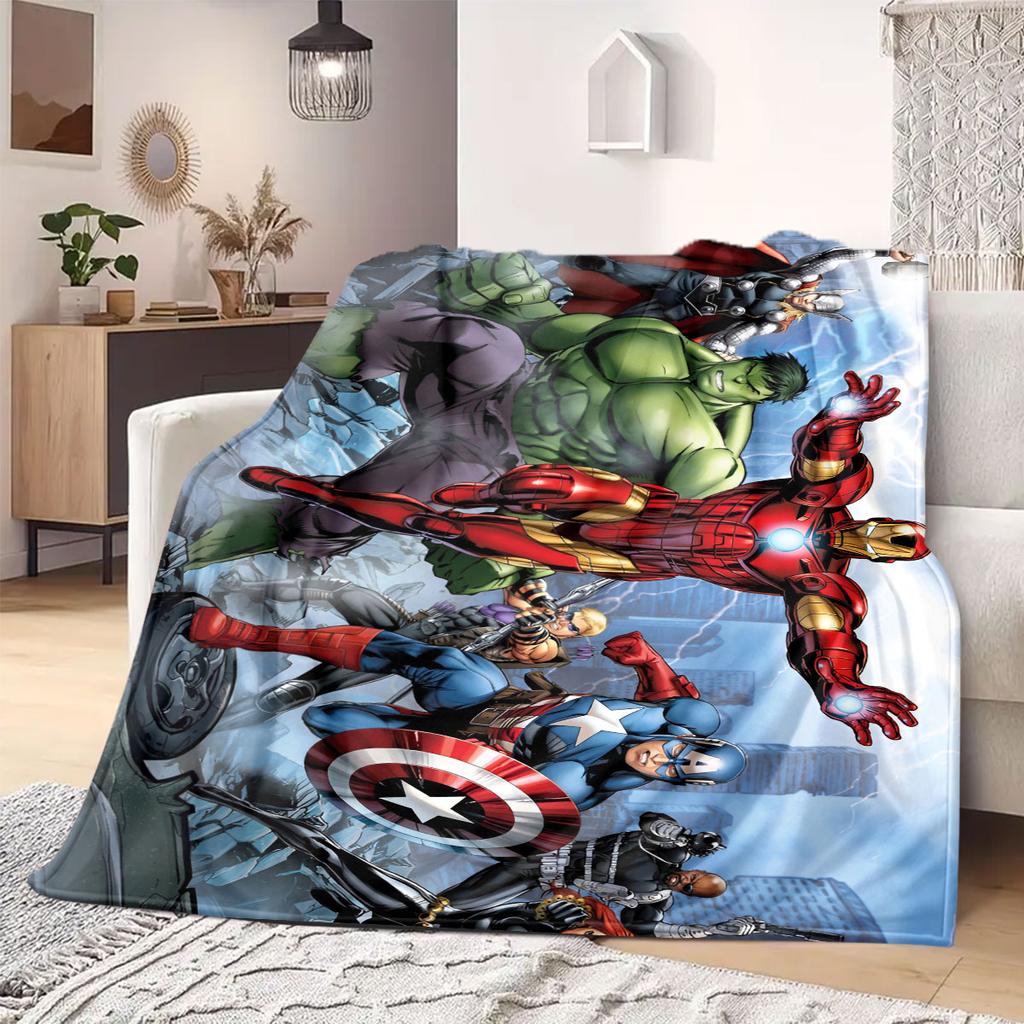 Мультяшный принт Marvel для спален, диванов, кроватей, стульев, пикников, путешествий. Фланелевое одеяло. Домашний декор. Отличный подарок. Различные размеры. Новое