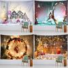 Christmas Cartoon Illustration Tapestry Wall Hanging Cute Kawaii Bohemian Style Background Cloth Home