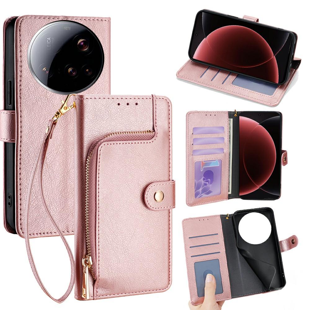 Чехол для Xiaomi 15 Ultra с карманом на молнии, кошелек из ПУ кожи, откидная крышка для телефона