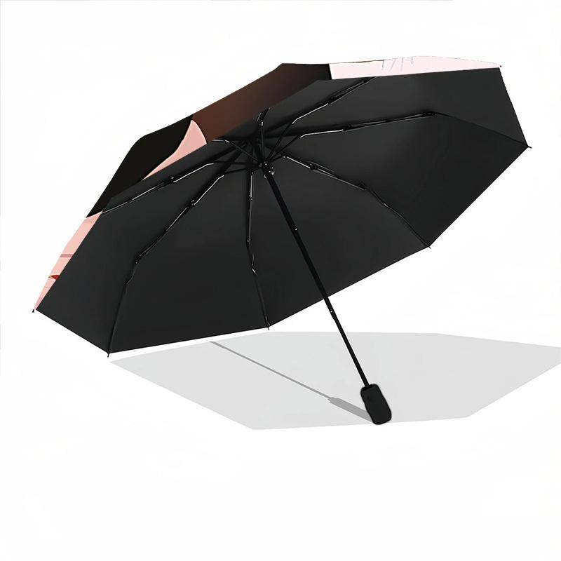 1pc Dachshund Love Automatic Folding Umbrella - Windproof Compact Travel Umbrella with Auto Open/Close, 8-Rib Heavy-Duty Shaft for Women/Men A004