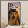 Милый Кот Мем Чехол для Телефона Для Samsung S 25,24,23,22,30,21,10,9,Ultra,Plus,Lite,FE,4,5 G Мягкий Черный Чехол