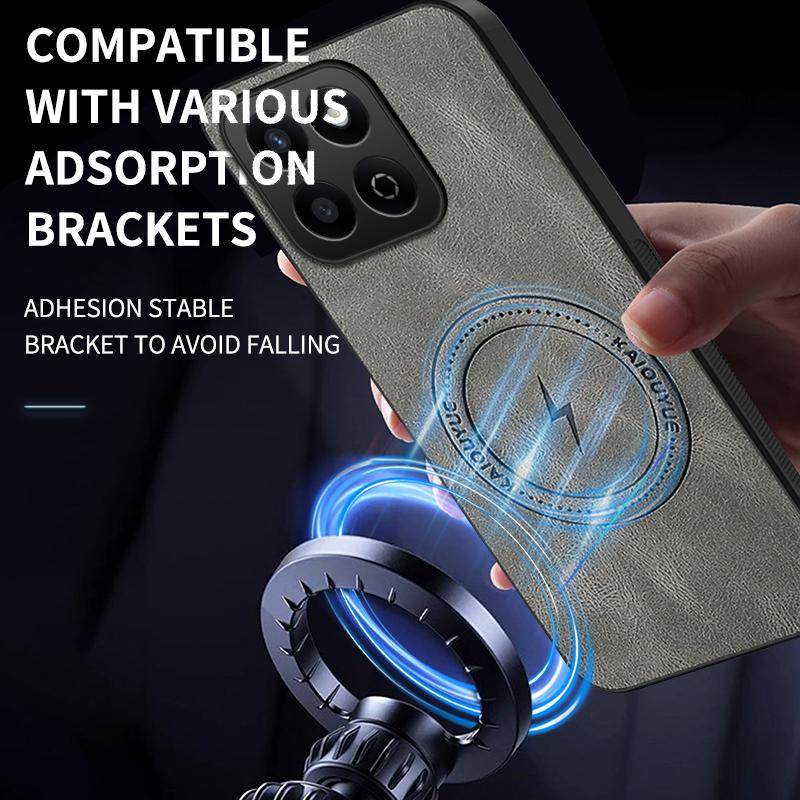 Модный кожаный силиконовый чехол с молнией для Honor X7C X8C X9C X7D X9D Магнитная беспроводная зарядка Противоударный чехол X9C Умный чехол