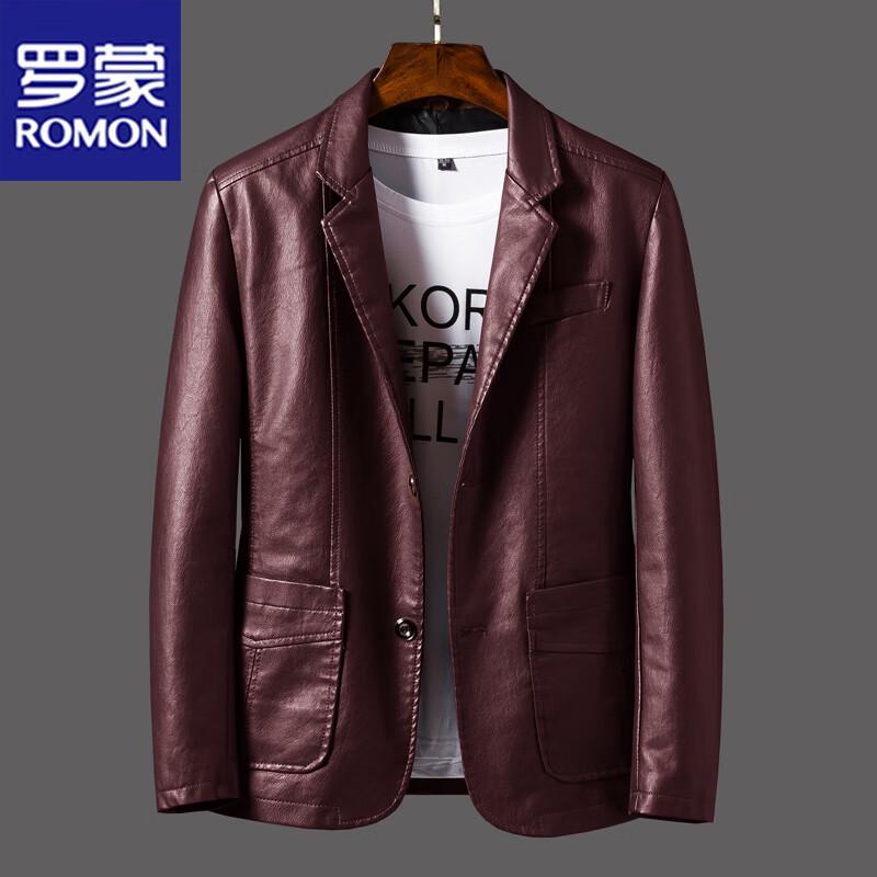 ROMON Men's Spring Autumn PU Leather Motorcycle Jacket