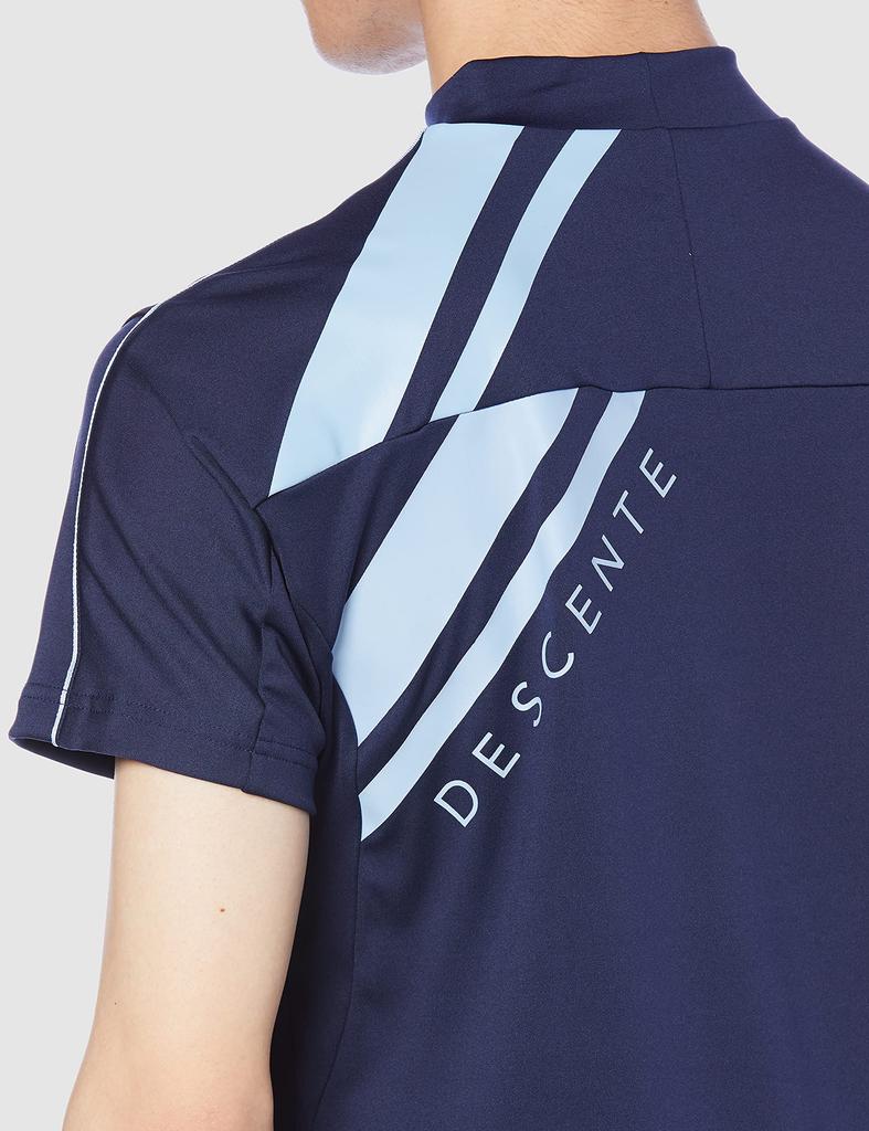 Футболка для гольфа с коротким рукавом и воротником-стойкой, эластичная, поглощающая пот, защита от ультрафиолета DGMSJA03 NV00 M [DESCENTE GOLF] [модель осень/зима 21 года] UPF50+ для мужчин (военно-морской флот)