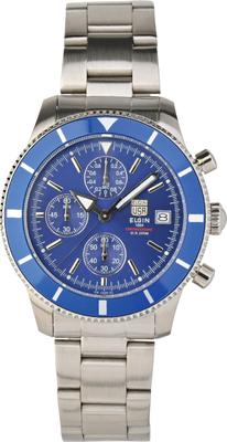 Мужские часы-хронограф ELGIN Синие Дайверские FK1420S-BL