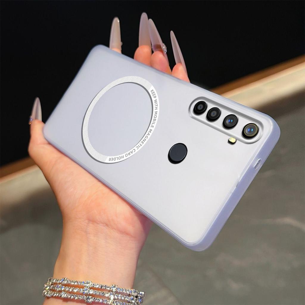 Магнитный Полупрозрачный Матовый Чехол для Телефона для realme 5 Pro Мягкий ТПУ Ударопрочный Чехол
