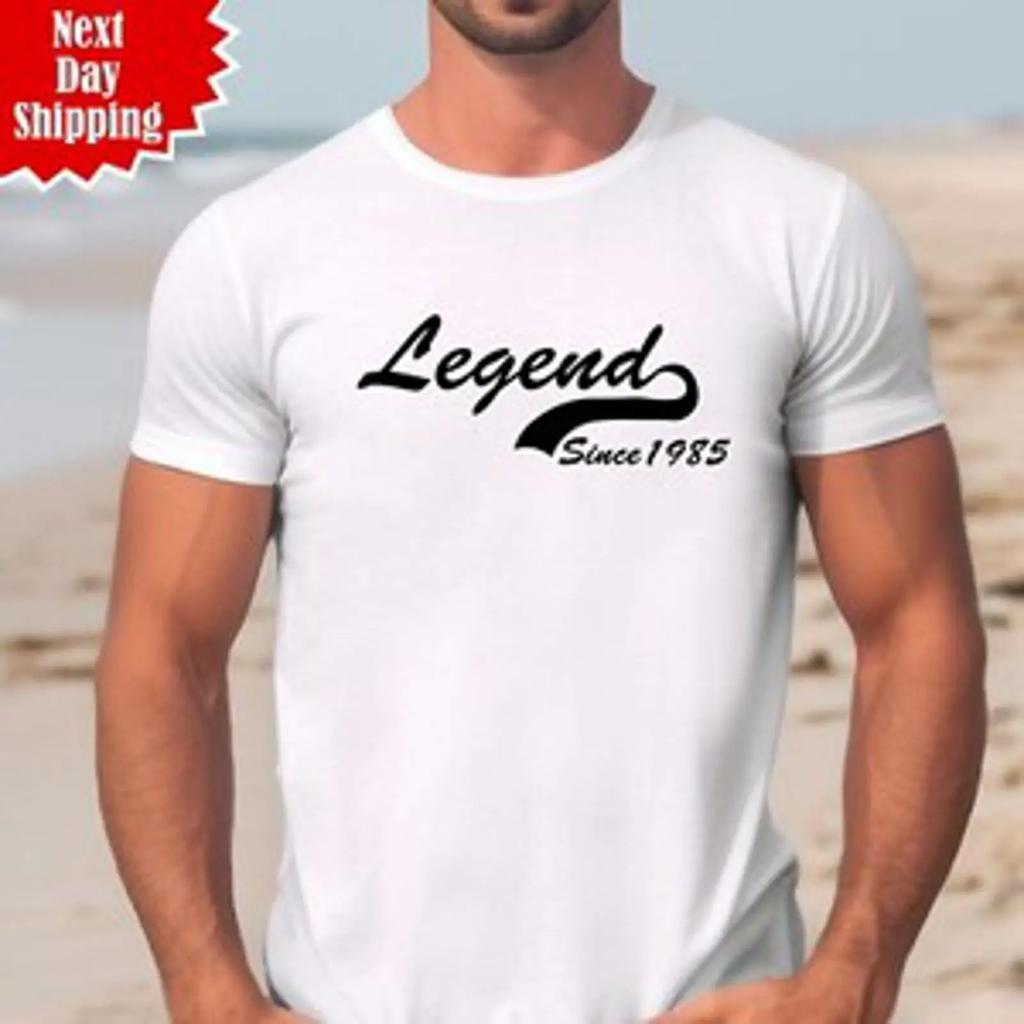 Personalisiertes Geburtstag T Shirt Legend Since 1985 Bedruckt Kurzarm Geschenk Top Vintage Homme Comfortable Soft