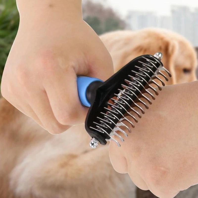 Щетка для удаления шерсти у домашних животных, средство для удаления колтунов у домашних животных, расчески для кошек, расчески для удаления шерсти, средства для ухода за собаками, средства для линьки
