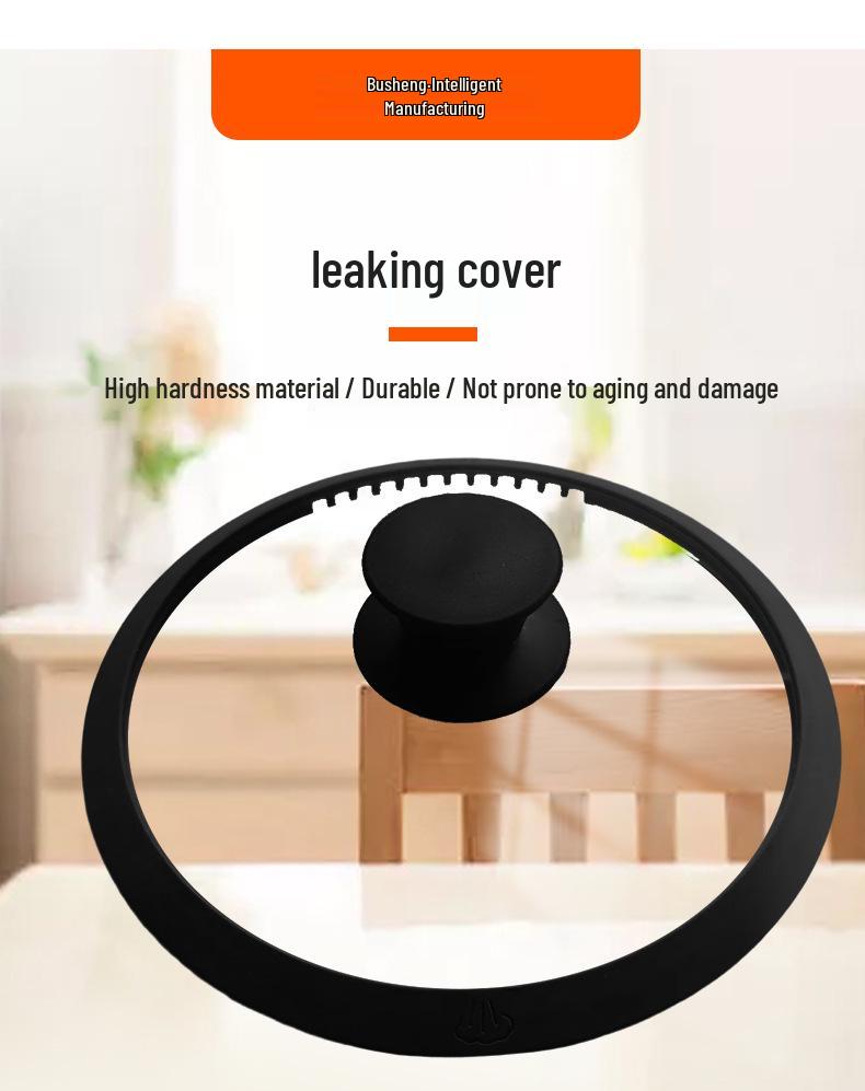 Прозрачная стеклянная крышка для приготовления пищи с силиконовой противоожоговой ручкой, термостойкая и ударопрочная, для сковородок.