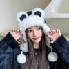 Милая шапка женская зимняя теплая шапка Лей Фэн с защитой для ушей, с помпоном, плюшевая шапка, шапка большого размера