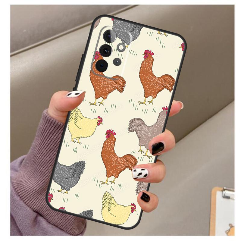 Чехол с рисунком курицы для Samsung Galaxy A34 A54 A14 A06 A16 A26 A36 A56 A12 A32 A52 A13 A33 A53 A15 A35 A55