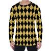 Simple Argyle Pattern Men's T-shirts Fashion Casual 3D Printed Long Sleeve T-shirts Loose Round Neck Streetwear Pullovers