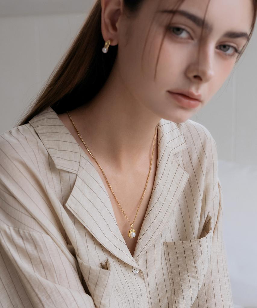 Кулон McEl Silver Empathy Pearl - Желтый