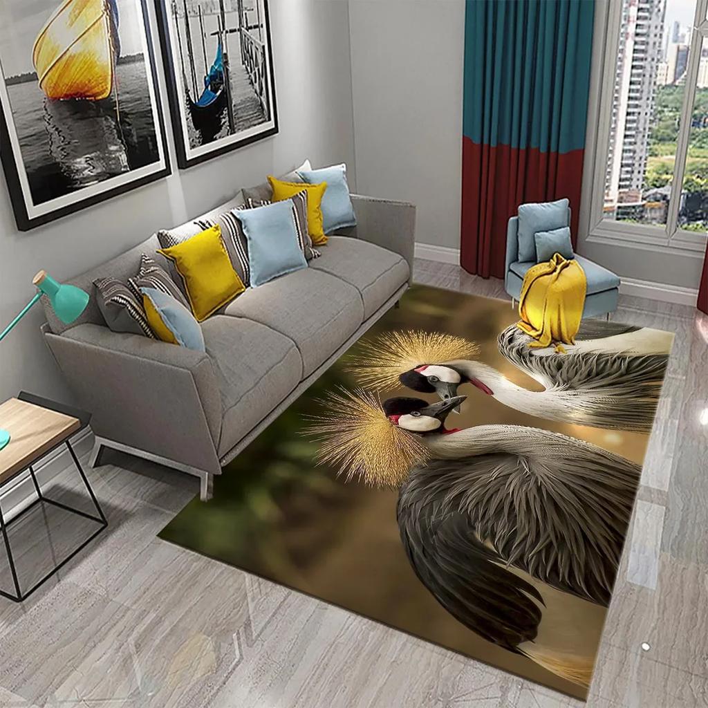 Прекрасный ковер с японским журавлем для кухни, ванной комнаты, прихожей, нескользящий коврик, декор для гостиной, столовой, спальни, напольные ковры