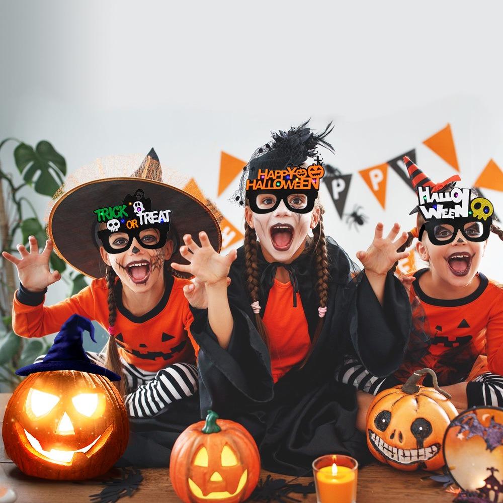 Felt Halloween Luminous Glasses LED Halloween Eyewear Frame Festival Pumpkin Glasses Men