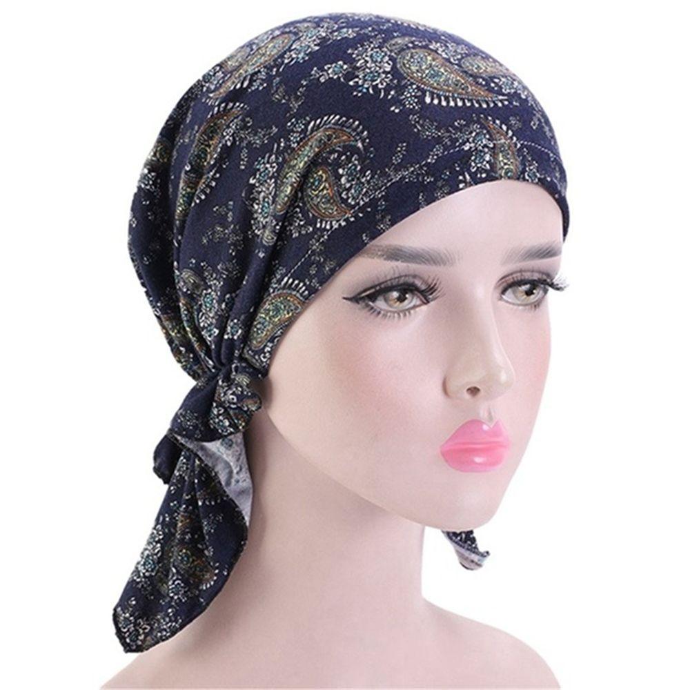 New Fashion Scarf Muslim Turban Hat Printed Headwear Cancer Chemo Hat Head Wrap Cap