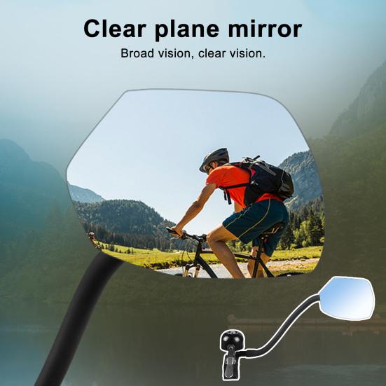 2-In-1 Bicycle Rearview Mirror with Bell 360 Degrees Adjustable MTB Road Mountain Bike Rearview Mirror High Decibel Alarm Bell Bike Accessories